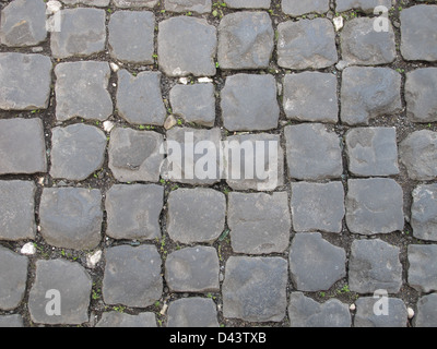 original pavement of  XIV century in Rome Stock Photo