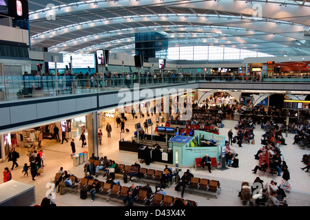 The inside of Heathrow Terminal 5 departures Stock Photo