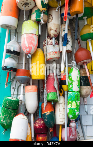 Lobster Trap Buoys, Provincetown, Cape Cod, Massachusetts, USA Stock Photo