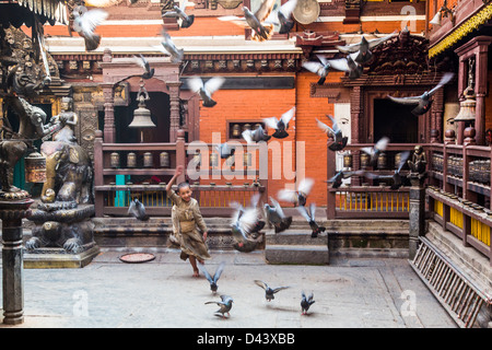 Buddhist Golden Temple or Hiranya Varna Mahavihar, Patan (Lalitpur), Kathmandu, Nepal Stock Photo