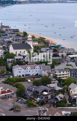 Overview of Town and Harbour, Provincetown, Cape Cod, Massachusetts, USA Stock Photo