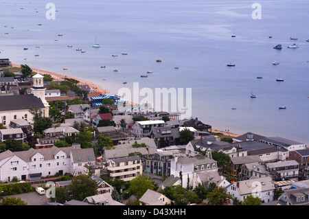 Overview of Town and Harbour, Provincetown, Cape Cod, Massachusetts, USA Stock Photo