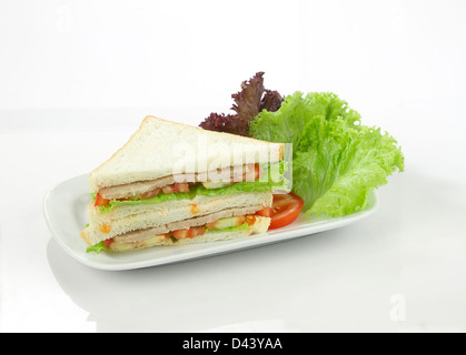 Delicious vegetables ham sandwich Stock Photo