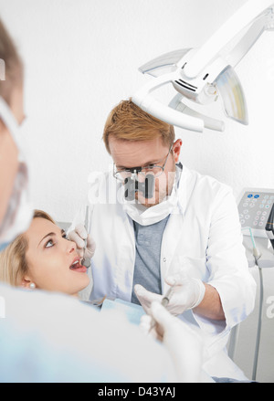 Young Woman getting Check-up at Dentist's Office, Germany Stock Photo