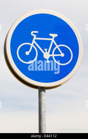 Bicycle Use Only Road Sign, Sete, Herault, Languedoc-Roussillon, France Stock Photo