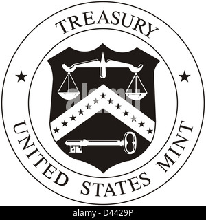 United States Mint of the Treasury Department seal Stock Photo