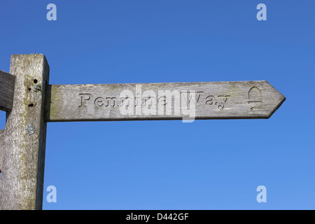 Pennine Way Sign Post in Upper Teesdale County Durham UK Stock Photo