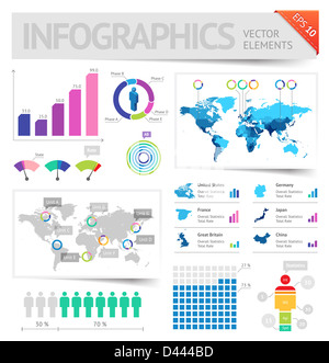 Infographic design elements. Raster version. Stock Photo