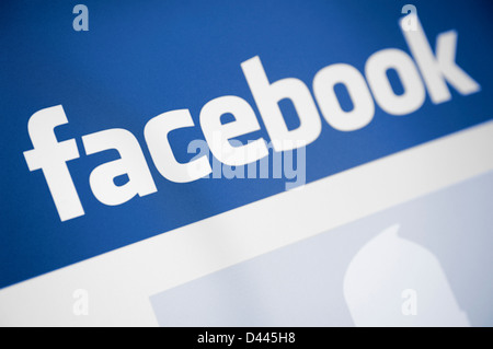 Facebook Website Logo as it appears on screen Stock Photo