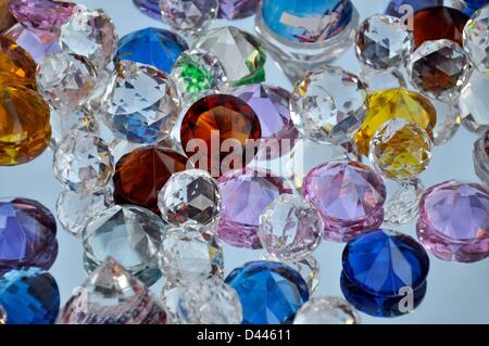 Grinded glass stones are pictured on a flea market stall at Potsdamer Platz in Berlin, Germnay, 4 June 2011. Fotoarchiv für ZeitgeschichteS.Steinach Stock Photo