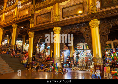 Myanmar, Yangon, Shwedagon Pagoda, Pagoda Entranceway Souvenir Shops Stock Photo