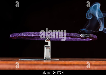 Lighting coil of Mosquito-Repellent with Lavender Fragrance Stock Photo