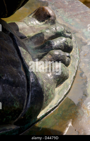 Bronze Foot of the Statue of Grgur Ninski by Ivan Mestrovic Split, Croatia, Europe Stock Photo