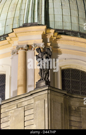 St Francis Church at night, Prague, Czech Republic Stock Photo