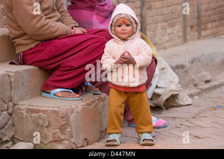 Nepalese baby, Panauti village, near Kathmandu, Nepal Stock Photo