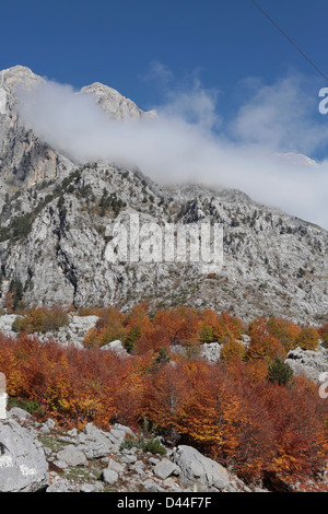 Mountains above the village of Valbona in the Accursed Mountains of northern Albania (Dinaric Alps). Stock Photo