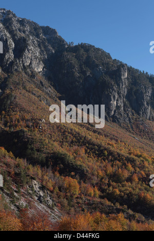 Mountains above the village of Valbona in the Accursed Mountains of northern Albania (Dinaric Alps). Stock Photo