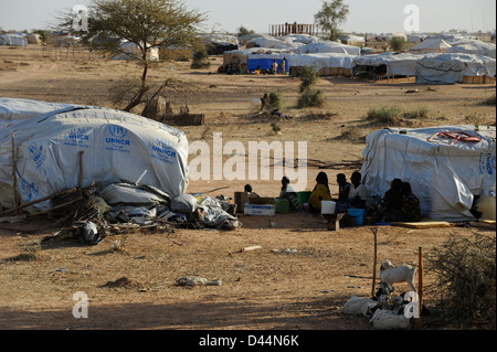 BURKINA FASO Djibo, malian refugees, mostly Touareg, in refugee camp Mentao of UNHCR, they fled due to war and islamist terror in Mali Stock Photo