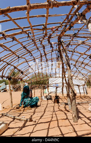 BURKINA FASO Djibo, malian refugees, mostly Touareg, in refugee camp Mentao of UNHCR, they fled due to war and islamist terror Stock Photo