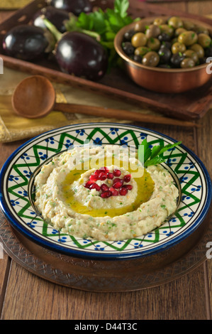 Baba ghanoush Eggplant or aubergine salad Stock Photo