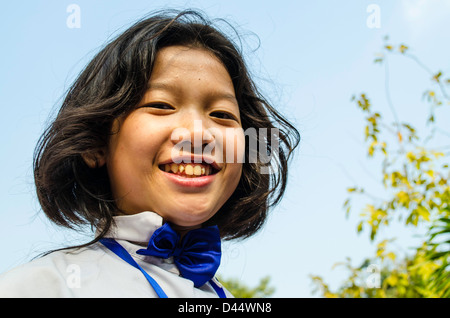 Portrait of smiling black girl student showing okay gesture Stock Photo ...