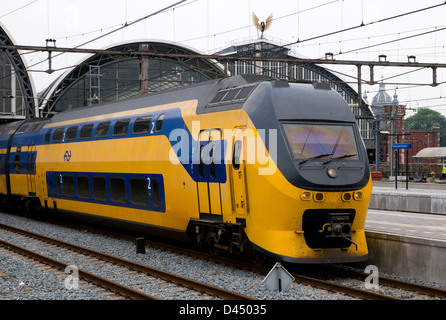 netherlands railways electric multiple unit train set approaching ...