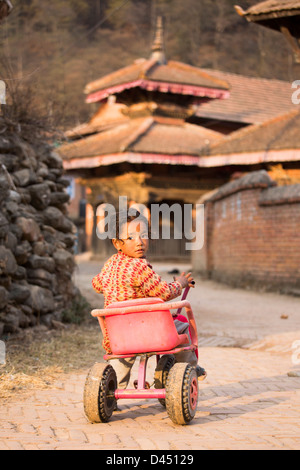 Young girl, Panauti village, near Kathmandu, Nepal Stock Photo