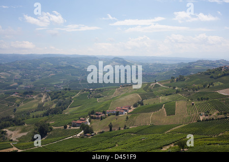 Landscape of wineyards, near Asti, Italy Stock Photo