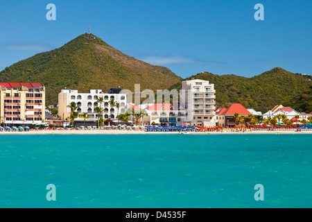 Great Bay Beach in St. Maarten Stock Photo