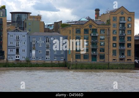 Waterfront buildings on the South Bank in London, England Stock Photo