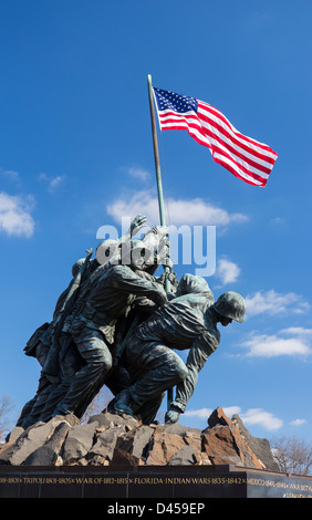 ARLINGTON, VIRGINIA, USA - Iwo Jima U.S. Marine Corps War Memorial in Rosslyn, a military memorial statue. Stock Photo