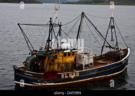 Ullapool, Scotland, fishing boat Zenith cruising the harbour. Stock Photo