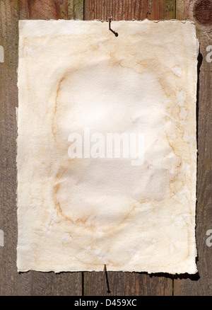 Old hand paper - very old paper with hand writing and stamps Stock Photo