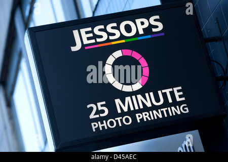 Sign for photographic equipment shop Jessops. Stock Photo