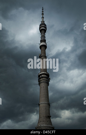 The Ostankino television and radio tower in Moscow Stock Photo