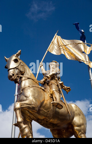 Statue of Joan of Arc on horseback in the French Quarter of New Orleans. Stock Photo