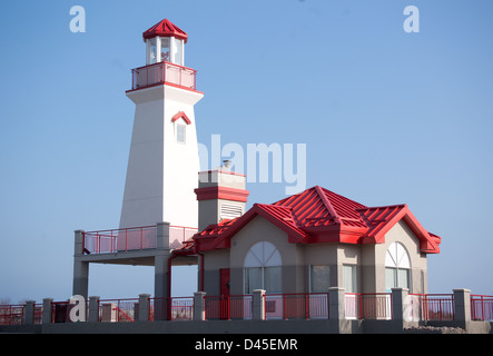 unusual colorful lighthouse, located in Port Credit, near Toronto, Ontario, Canada on the northern shore of Lake Ontario Stock Photo