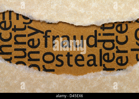 Fraud steal text Stock Photo