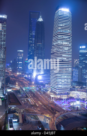 Shanghai sky line at Lujaizui,which is finance district of China Stock Photo