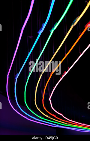 LED lights decoration on roof in museum Stock Photo