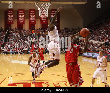 Bloomington, Indiana, USA. 5th March, 2013. during an NCAA basketball game between Ohio State University and Indiana University at Assembly Hall in Bloomington, Indiana. Ohio State upset #2 Indiana 67-58. Stock Photo