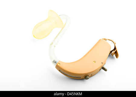 The hearing aid isolated on a white background Stock Photo