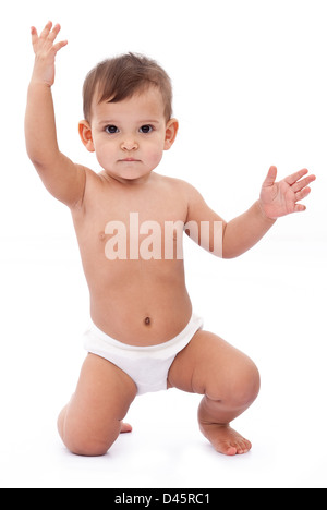 funny girl isolated on a white background. Stock Photo