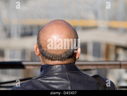 mature man with bald head Stock Photo