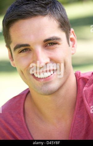 Outdoor Portrait Of Smiling Young Man Stock Photo