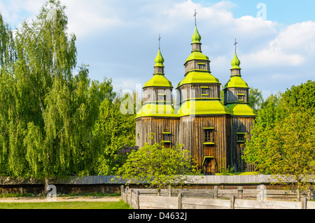 A typical ukrainian antique orthodox church in Pirogovo near Kiev Stock Photo