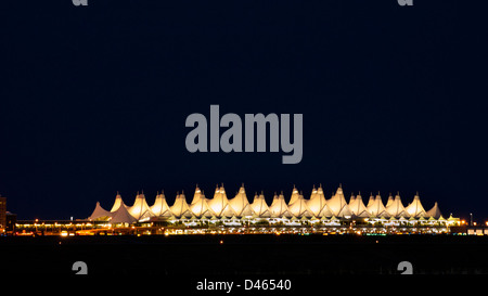 Denver International Airport at night. Stock Photo