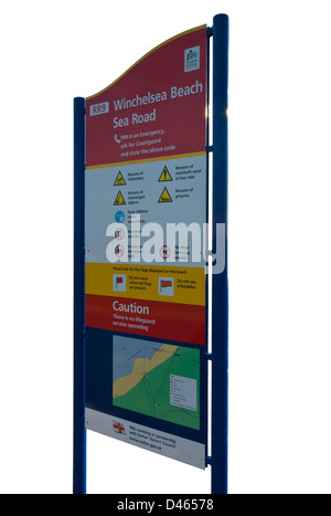 Beach Warning Information Sign Stock Photo - Alamy