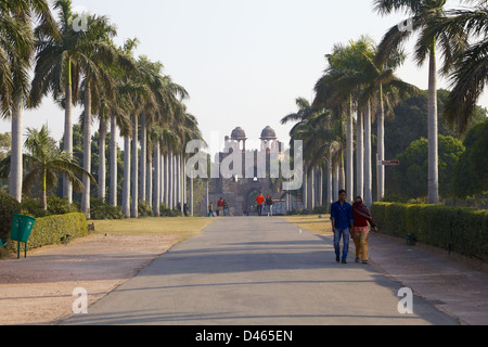 The Old Fort in New Delhi, also known as Purana Quila is a popular tourist destination and archaeological site Stock Photo