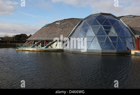 The Pods Leisure Centre, Scunthorpe, UK. Constructed as 5 intersecting timber domes, the building is highly eco-friendly. Stock Photo